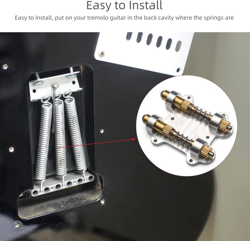 MAXCHEER Electric Guitar Brass Tremolo Bridge Brass Arming Adjuster for FR Tremsetter Set Guitar Tremolo Stabilizer Stopper Guitar Parts (Dual) - Image 5